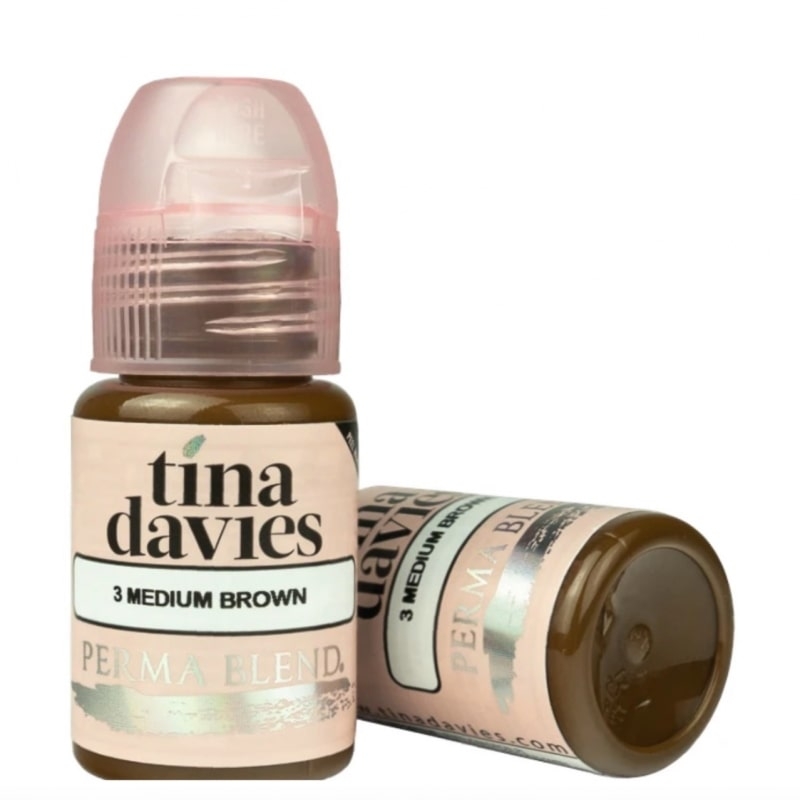 Пигмент для татуажа бровей "Medium Brown" - Tina Davies Permablend 3