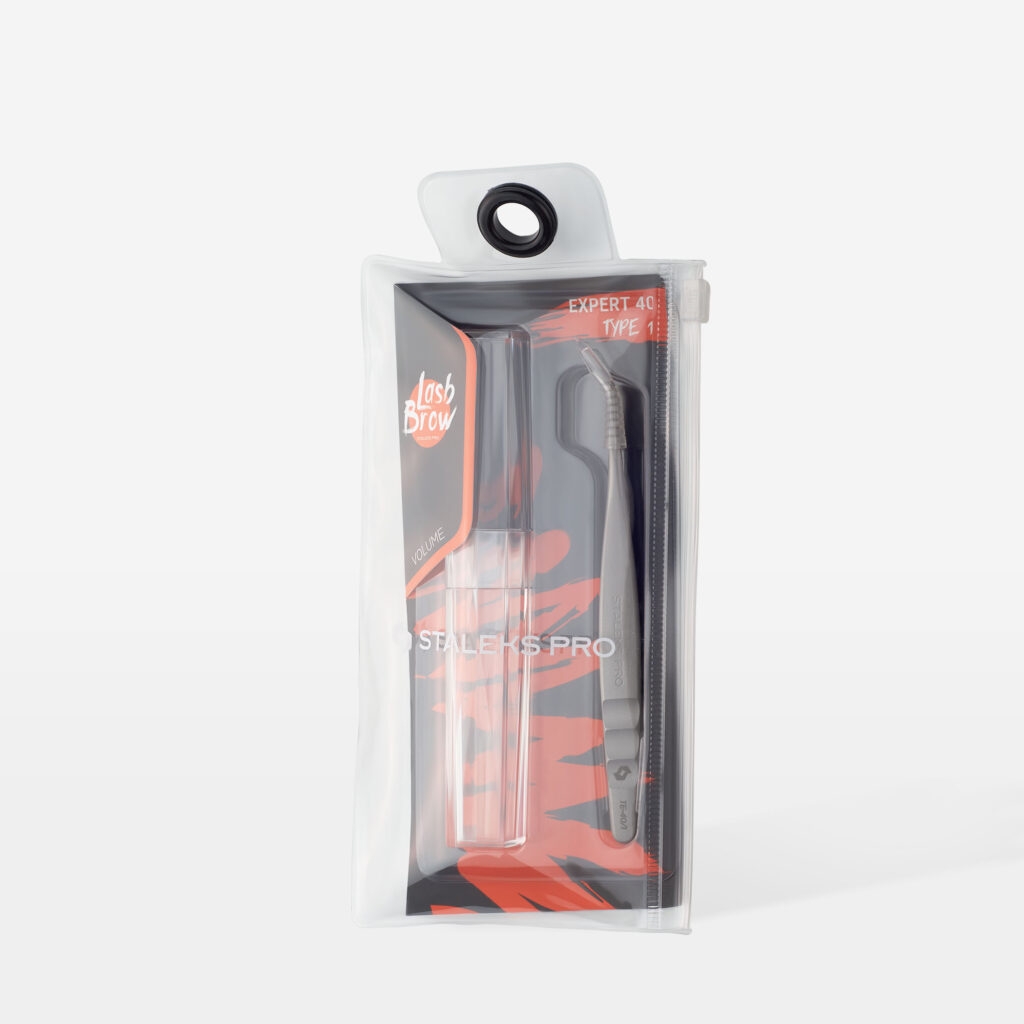 Professional eyelash tweezers Staleks Expert 40/1