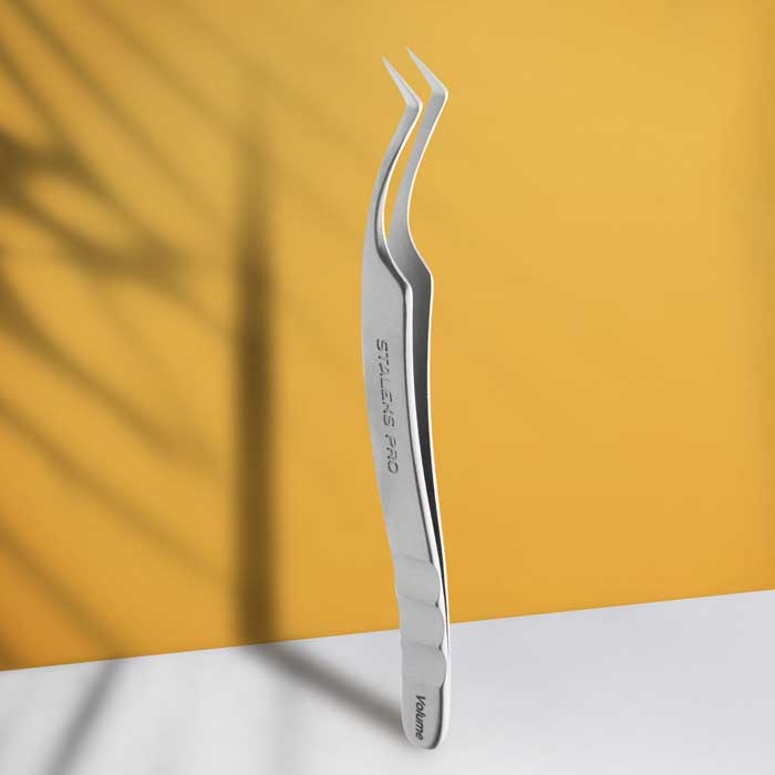 Professional eyelash tweezers Staleks Expert 41/2