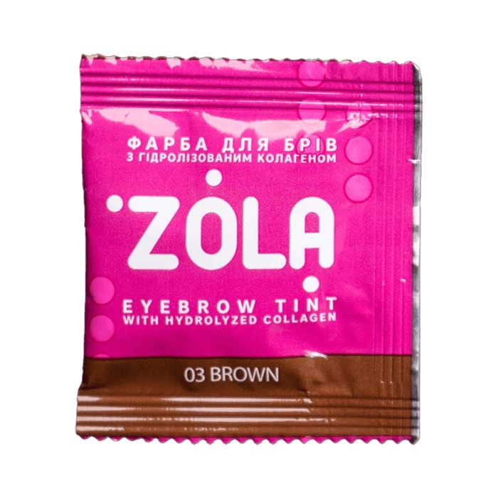 Сашет Краски для бровей с коллагеном 03 Brown + окислитель ZOLA