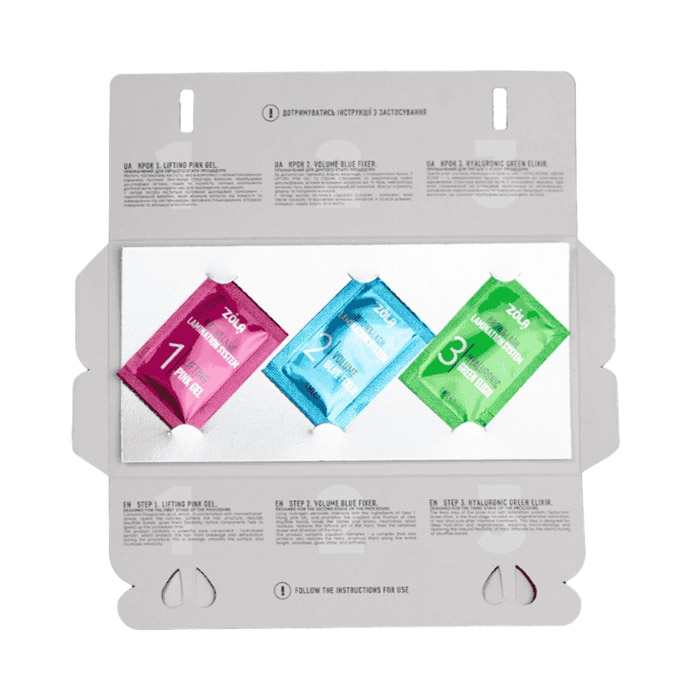 Набор для ламинирования в саше Step 1, 2, 3 Color Lab ZOLA